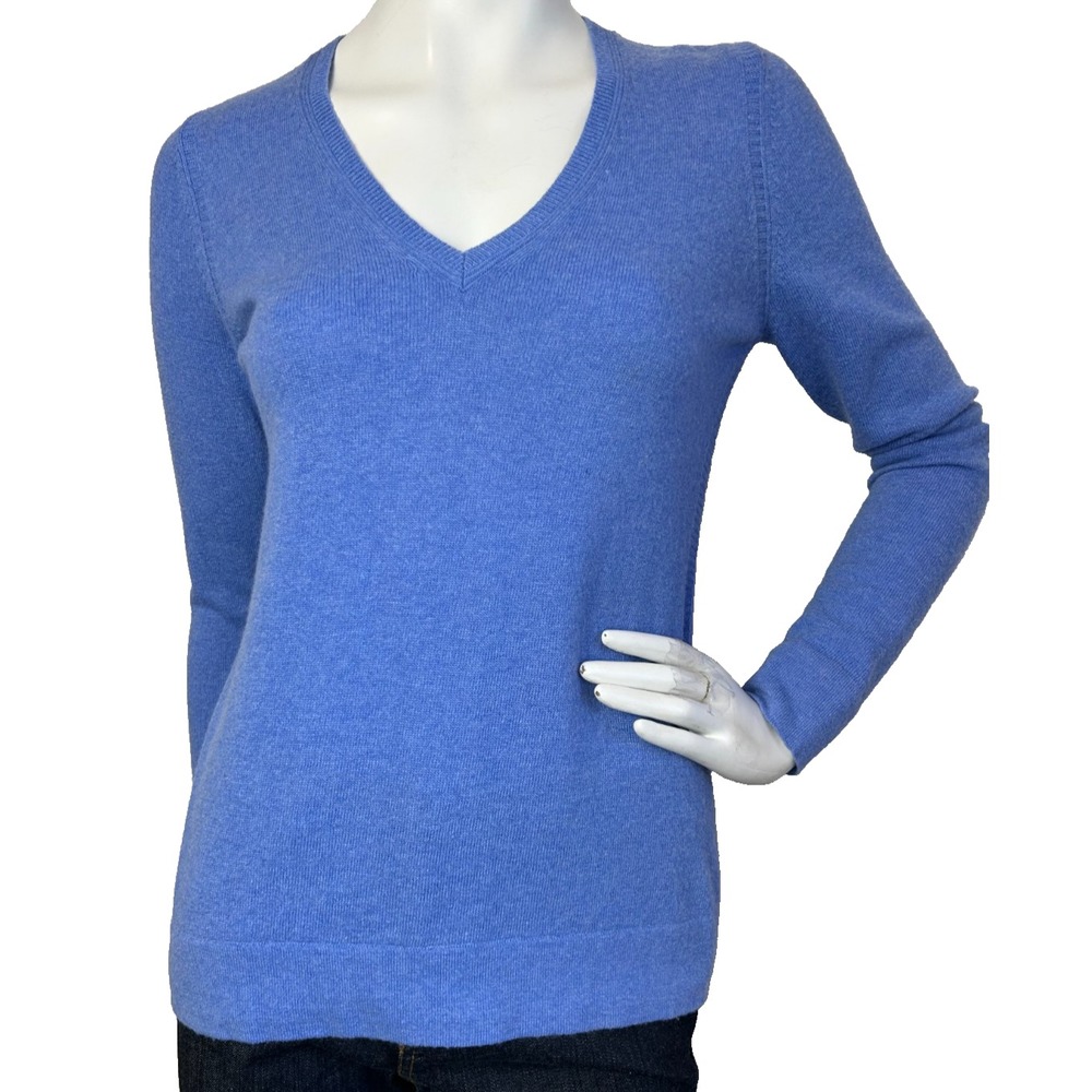 Banana Republic Filpucci Wool Cashmere Sweater S Preppy Blue V-Neck Minimalist